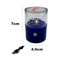 Blue USB Rechargeable Electric Herb and Tobacco Grinder - Portable Crusher Machine