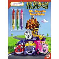 All Around Trucktown [With 3 Double-Sided Crayons] Hardcover Book