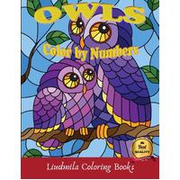 Owls Color by numbers: Adult Coloring Book For Stress Relief and Relaxation (Fun Adult Color By Number Coloring). (Mosaic) - Liudmila Coloring 