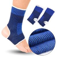Pair of 2 Ankle Foot Sports Support Compression Wrap