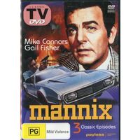 MANNIX Mike Connors Gail Fisher Ward Wood 3 CLASSIC EPISODES DVD