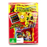 ALICE IN WONDERLAND KIDS ACTIVITY PACK CRAYONS COLOURING BOOK -Kids DVD New