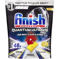 Finish Powerball Quantum Ultimate Pro Dishwasher Tablets, 48 Pack, Lemon Sparkle