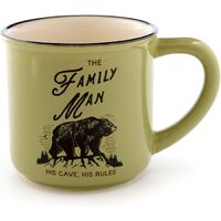 “Family Man” Stoneware Coffee Mug, 454 ml, Green -Enesco Our Name is Mud for Men