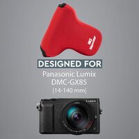 Panasonic Lumix DMC-GX85, GX80 with 14-140mm Lens Ultra Light Neoprene Camera Case, with Carabiner - Red - MG743 - MegaGear