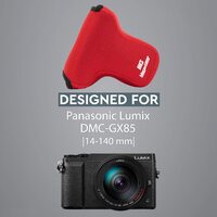 Panasonic Lumix DMC-GX85, GX80 with 14-140mm Lens Ultra Light Neoprene Camera Case, with Carabiner - Red - MG743 - MegaGear