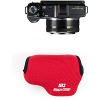 Canon PowerShot G1 X Mark II Ultra Light Neoprene Camera Case, with Carabiner - Red -MegaGear MG030
