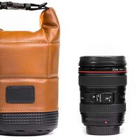 Soft Leather Camera Lens Pouch with Adjustable Handle - Compatible with, and DSLR Lenses - Lightweight Travel Bag -MegaGear