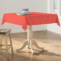 LA Linen Polyester Poplin Square Tablecloth, 147cm by 147cm, Coral