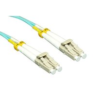 Cablelera LC/LC Fiber Optical Cable, 10 Meter, OM4 Multi-Mode Duplex, Aqua Color