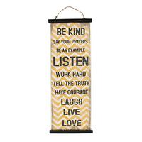 Boho Traders Canvas Affirmation Wall Hanging, Yellow and Black