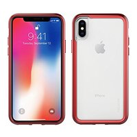Pelican  Cell Phone Case for iPhone X, Clear/Metallic Red