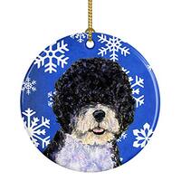 Portuguese Water Dog Winter Snowflakes Holiday Christmas Ceramic Ornament, Caroline's Treasures