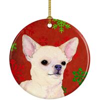 Chihuahua Red Snowflakes Holiday Christmas Ornament Caroline's Treasures SS4679-CO1