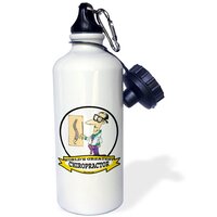Funny Worlds Greatest Chiropractor Occupation Job Cartoon - Sports eco-friendly Water Bottle, 620 ml (21oz) -3dRose