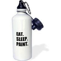 Eat Sleep Paint - Painter Gift Dad Fathers Day- Black Text - Sports eco-friendly Water Bottle, 620 ml (21oz) -3dRose