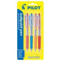 Pilot Snapclick Retractable Ballpoint Pen 1.0 Fashion 4 Pack