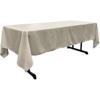 LA Linen Polyester Poplin Rectangular Tablecloth, 60 by 102-Inch (152 by 259 cm), Grey Light