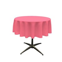 LA Linen Polyester Poplin Round Tablecloth, 129.5cm (51-Inch), Hot Pink