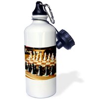 Chess Board- Sports eco-friendly Water Bottle, 620 ml (21oz) 3dRose