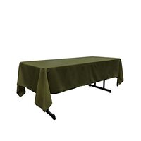 LA Linen Polyester Poplin Rectangular Tablecloth, 60 by 102-Inch, Olive