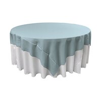 LA Linen Polyester Poplin Square Tablecloth, 72 by 72-Inch, Light Blue