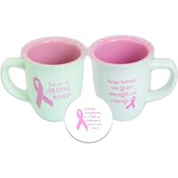 Abbey Gift Amazing Woman Pink Ribbon Coaster Mug
