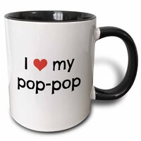  I Love My pop--pop - Two Tone Black Mug, 325 ml (11oz) Black/White 3dRose