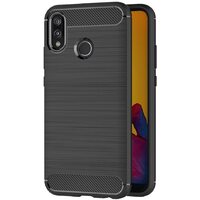 MaiJin Case for Huawei P20 Lite/Nova 3e Soft Silicon Luxury Brushed with Texture Carbon Fiber Design Protection Cover (Black)