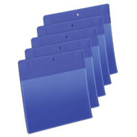 10PK Durable Neodym Magnetic A5 Document Sleeve Landscape Display Dark Blue
