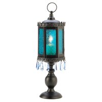 Gifts & Decor Home Decor Exotic Azure Pedestal Lantern Candle Holder
