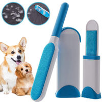 Reusable Furs Pet Hair Lint Brusher Remover Double Side Brush Self-Cleaning Base