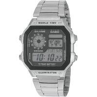 Casio AE1200WHD-1A Digital Sports World Stainless Steel AE-1200WHD-1A Mens Watch