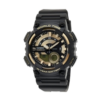 CASIO AEQ110BW-9A Unisex Black/Gold Analog/Digital Watch Black Band AU Stock