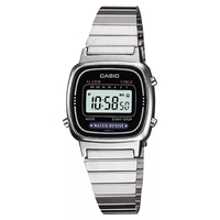 Casio LA670WA-1 LA670WA LA670 Silver Women's Ladies Digital Retro Vintage Watch