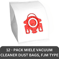 12 x Miele Vacuum Cleaner Dust Bags, FJM Type, Synthetic High Quality