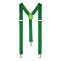 Green Unisex Suspenders Braces Elastic Strong Clip On Adjustable Formal Wedding Party