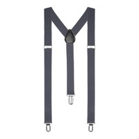 Grey Unisex Suspenders Braces Elastic Strong Clip On Adjustable Formal Wedding Party