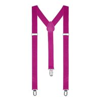 Hot Pink Unisex Suspenders Braces Elastic Strong Clip On Adjustable Formal Wedding Party