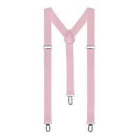 Light Pink Unisex Suspenders Braces Elastic Strong Clip On Adjustable Formal Wedding Party