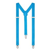Light Blue Unisex Suspenders Braces Elastic Strong Clip On Adjustable Formal Wedding Party