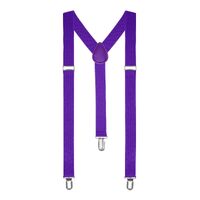 Purple Unisex Suspenders Braces Elastic Strong Clip On Adjustable Formal Wedding Party