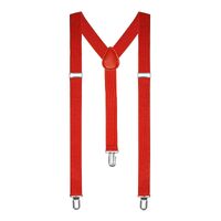 Red Unisex Suspenders Braces Elastic Strong Clip On Adjustable Formal Wedding Party