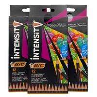 3-Pack BIC Intensity Premium Colouring Pencil - 3xPack of 12 Fashion Assorted Wood