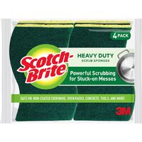 Pack of 4 Scotch-Brite Heavy Duty Scrub Sponge Foam Scrub Kitchen Cleaner