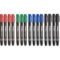 Artline Supreme Permanent Markers, Assorted Colours (Pack of 15)