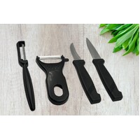 Knife And Peeler 4pc Set Stainless Steel 