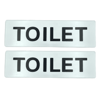 2 x Stick On TOILET Sign - Lightweight Self Adhesive Bathroom Customer Restroom