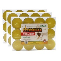 36 x Citronella Tea Light Candles Mosquito Repellent TeaLights Non Toxic