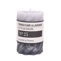 No.25 French Cade and Lavender Spiral Pillar Candle Home Inspiration (20 Hour Burn) 